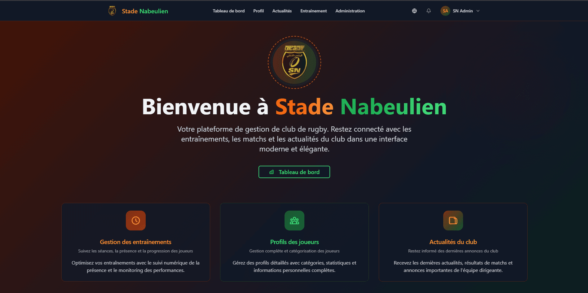 Stade Nabeulien: Rugby Club Management