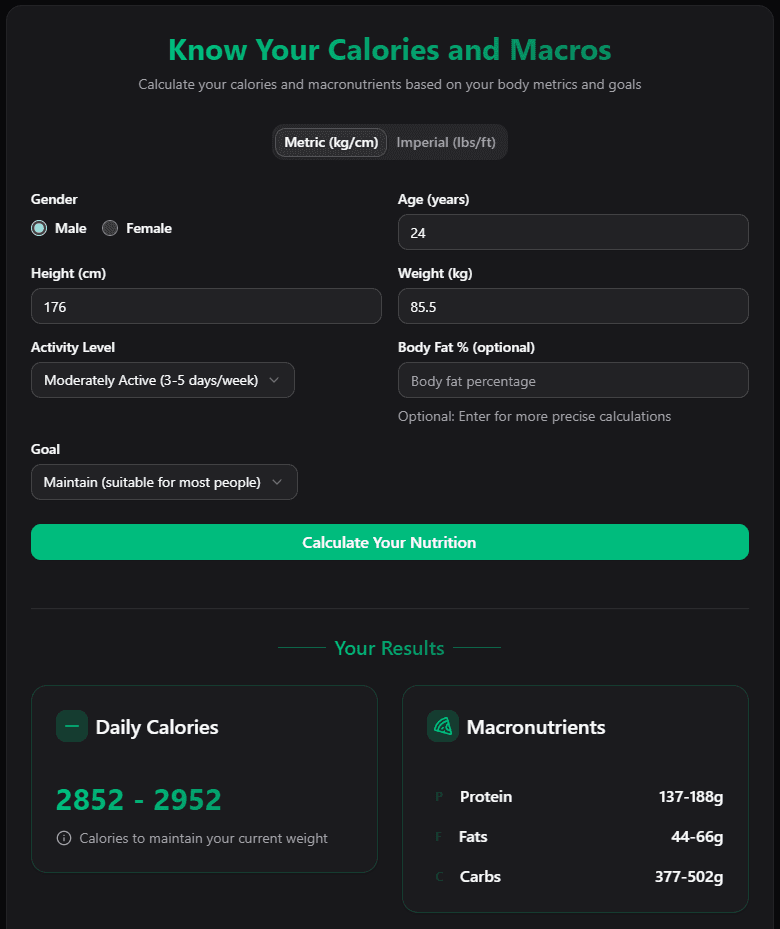 Nutrition Calculator